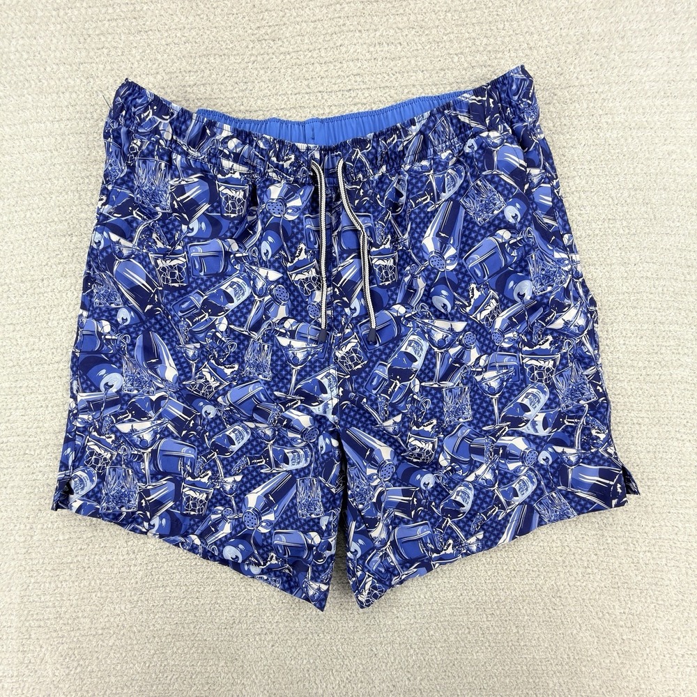 Peter Millar Seaside Swim Trunks Mens Large Blue Poolside Pour Lined Stretch